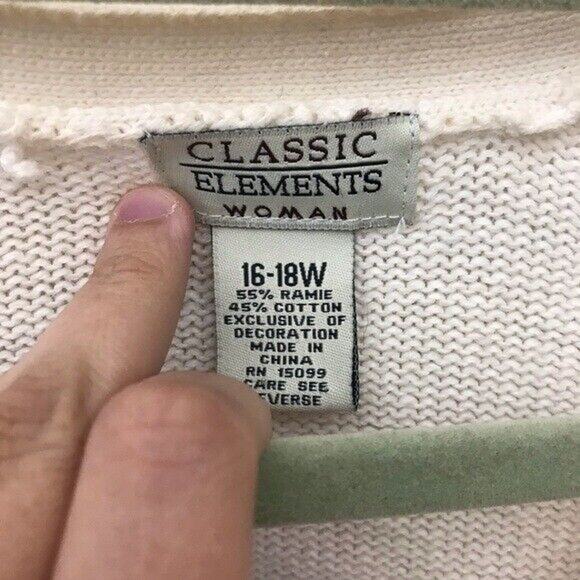 VTG Floral Embroidered Crewel Knit Cardigan Womens Size Large READ - Picture 5 of 7